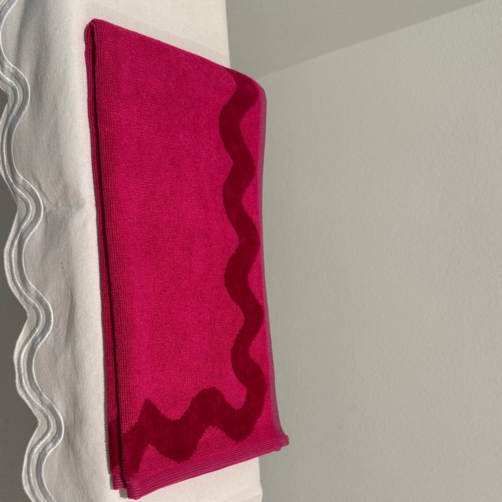 Anthropologie Hand Towel Pink Wave